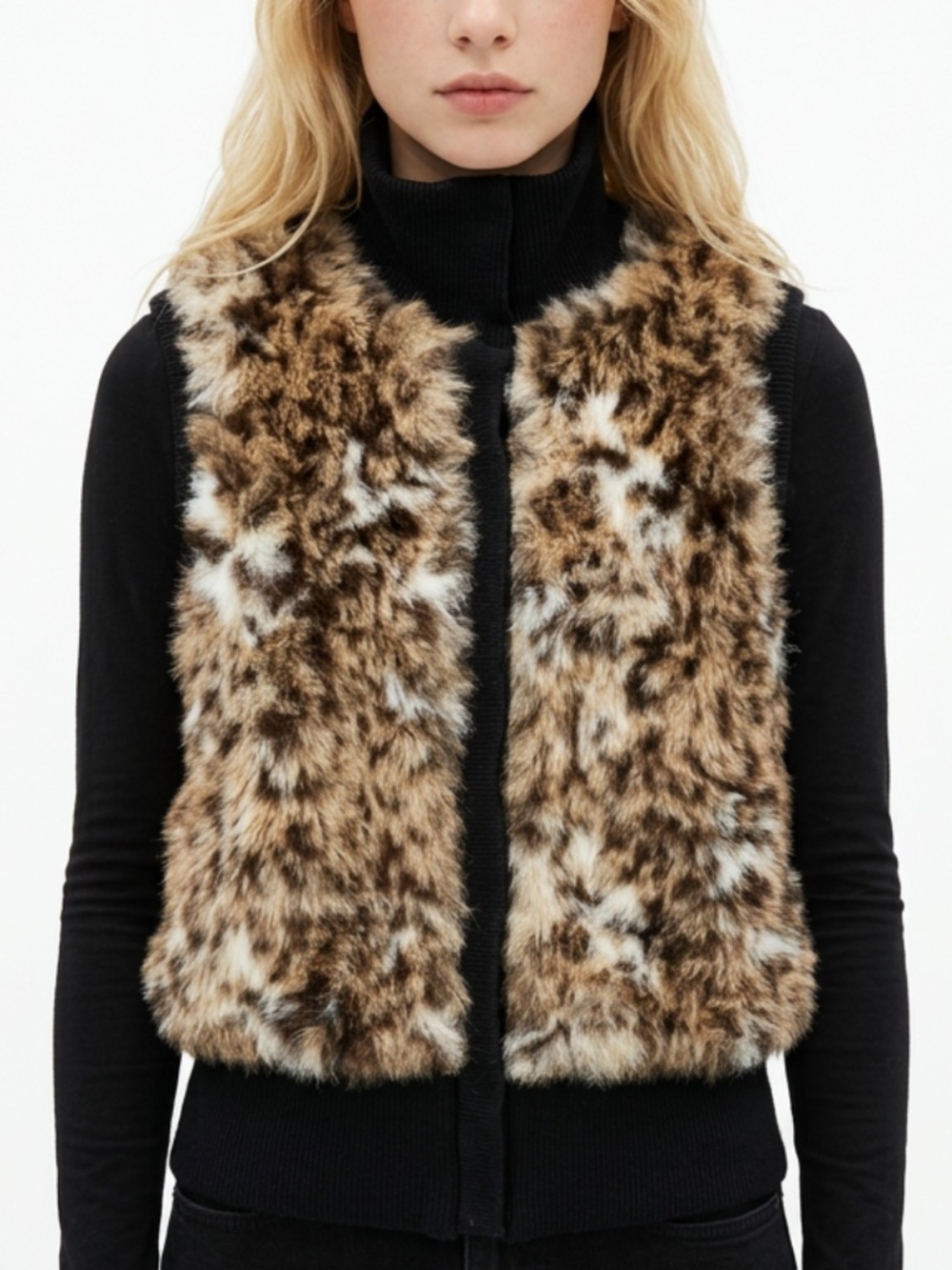 FOREVER 21 • Faux Fur Leopard Animal Print Vest M